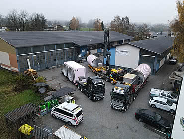 Transport von einem Trinkwasserbehälter von Harasser Trinkwasserbehälterbau