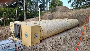 Einbau eines Trinkwasserbehälters von Harasser Trinkwasserbehälterbau in Michelbach